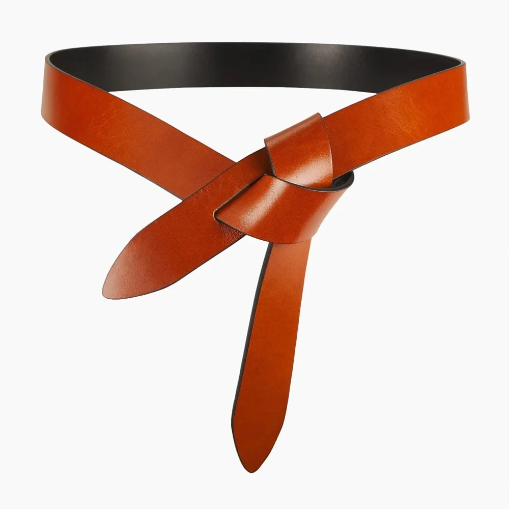 Isabel Marant Reversible Black and Brown Leather Knot Belt